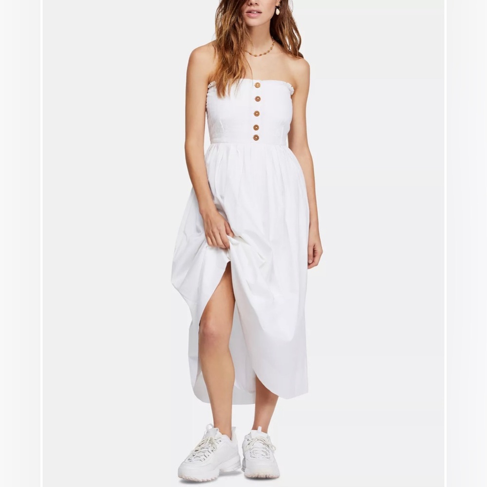 Lilah Free People Pleated White Dress